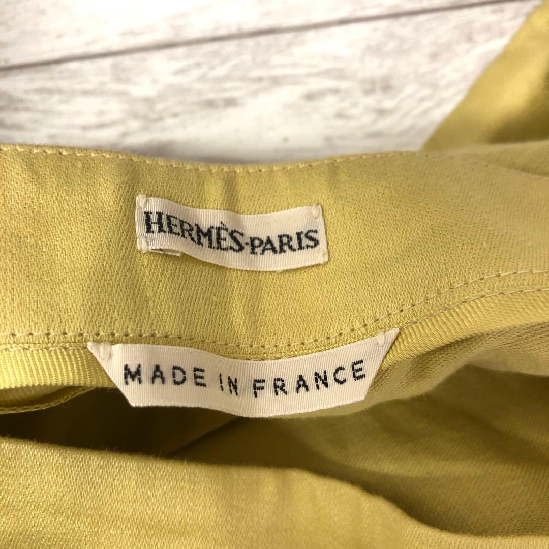 オールド ヴィンテージ古着 HERMES リネンタイトスカート 38 フランス製