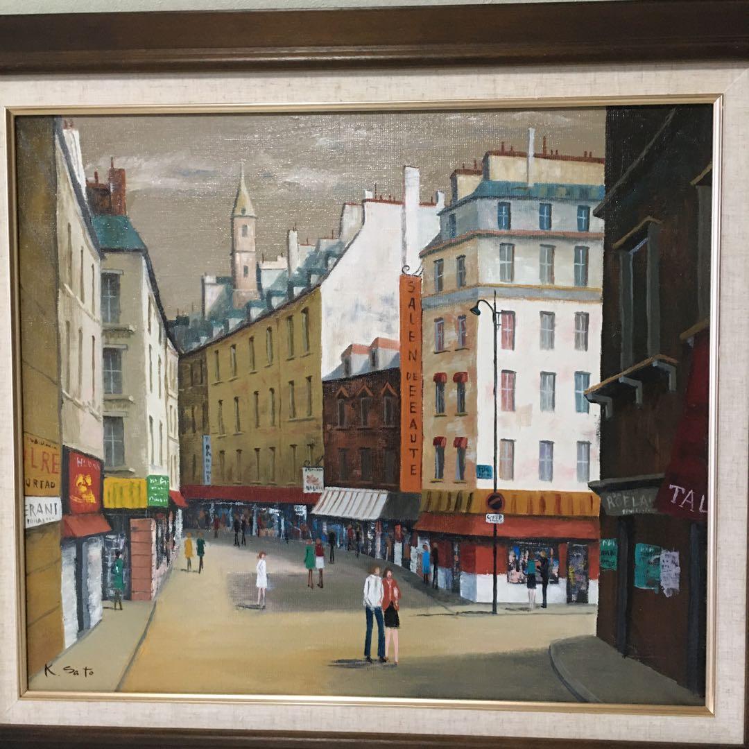 油絵手書き作家物パリの街