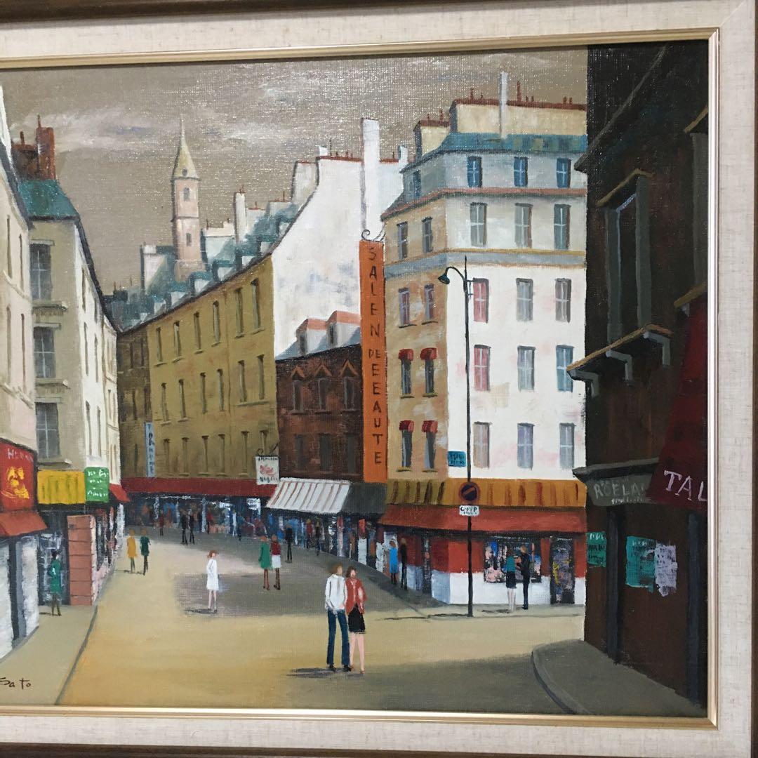 油絵手書き作家物パリの街