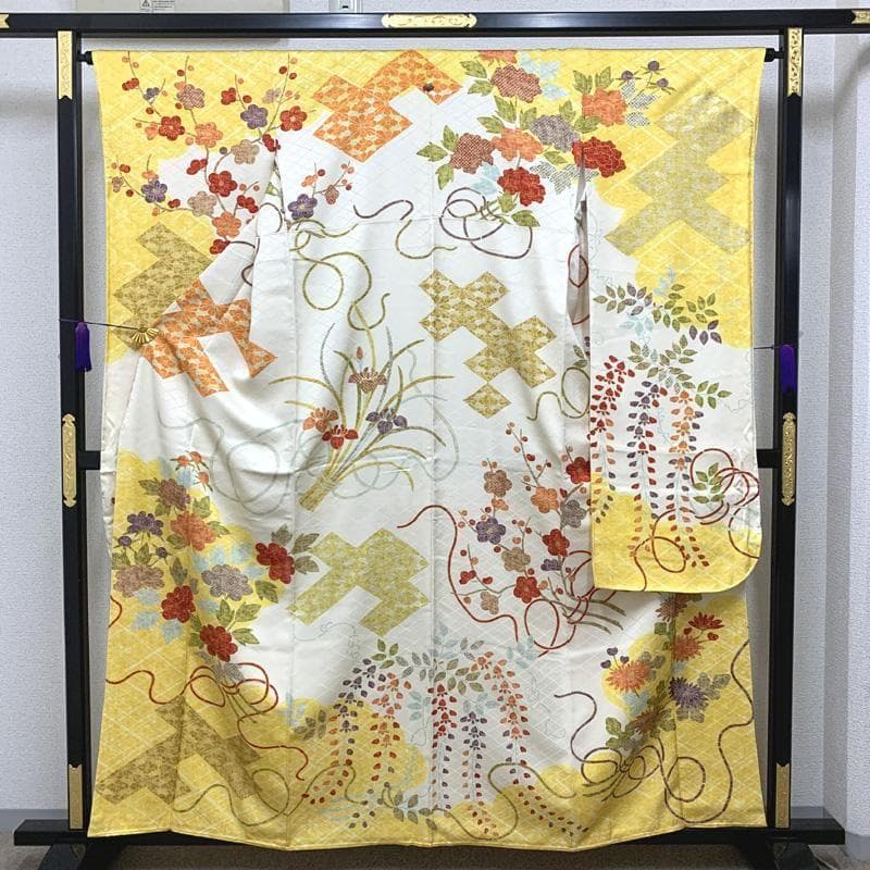 吾妻徳穂 振袖フルセット 美品 コーラル系 華やか 古典 丈158 裄66