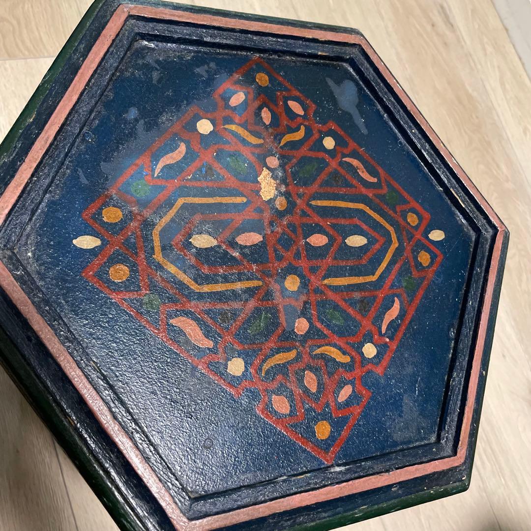 モロッコ サイドテーブル 青 アンティーク サイドテーブル モロッコ