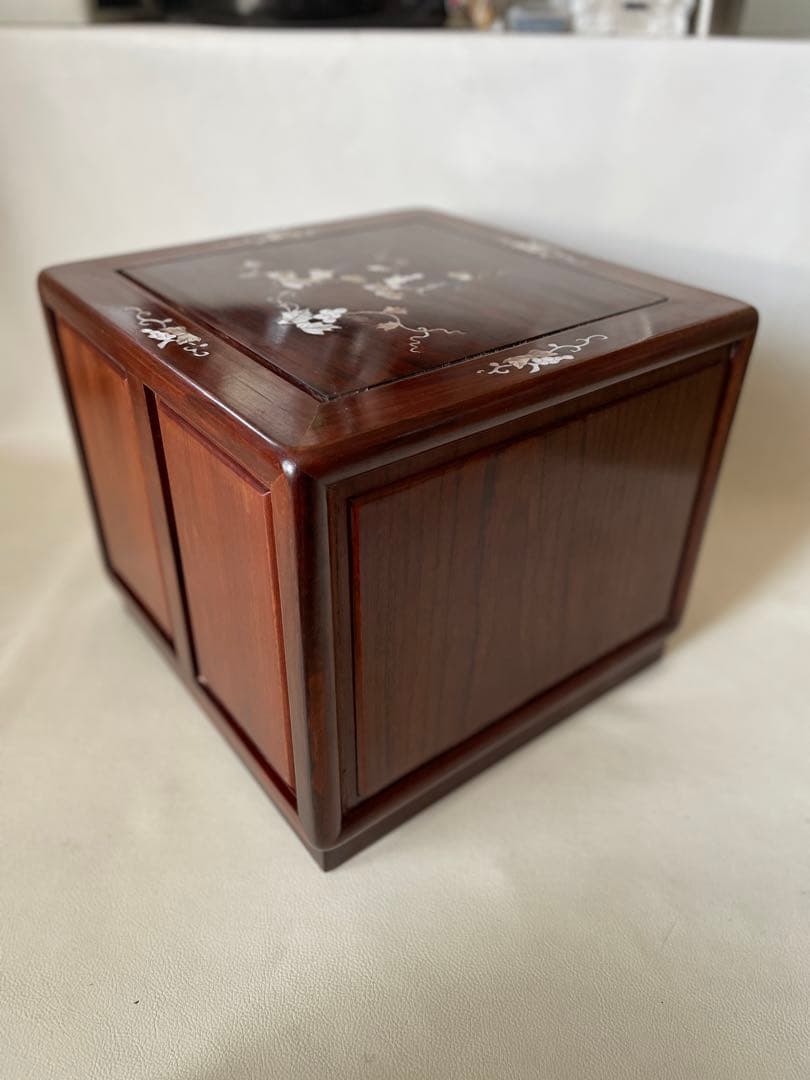 スイカ 小引出し 小物入 3段 薬箪笥 唐木 無垢 貴重品収納 宝石収納