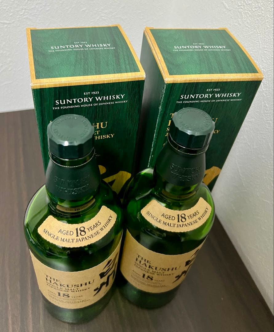 白州18年】空き瓶2本 カートン2枚