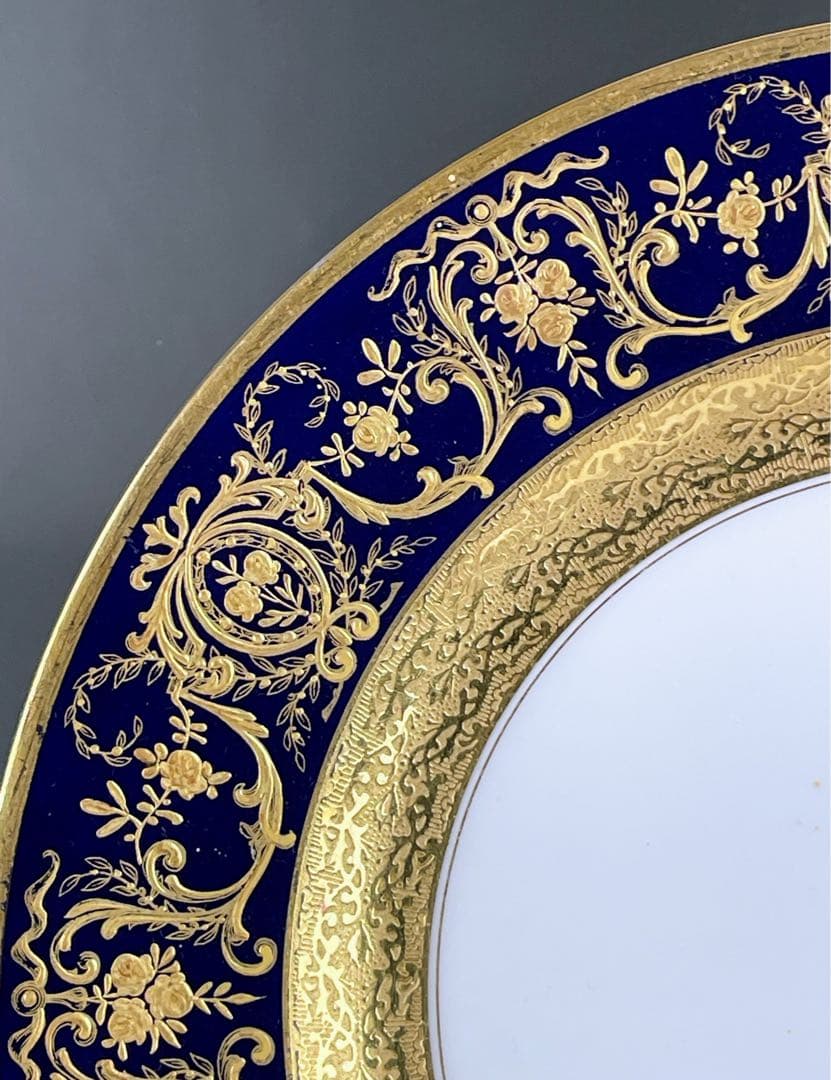 【大型】リモージュ ２６．８㎝ アーレンフェルト 大皿 金盛り 金彩 フランス