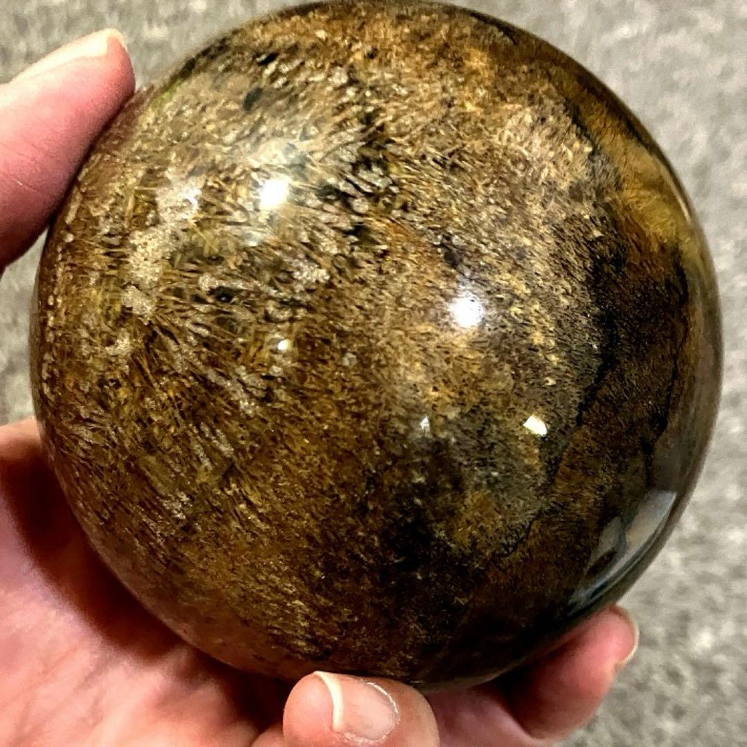 超特大 83mm ゴールドルチルクォーツ 金針水晶 パワーストーン