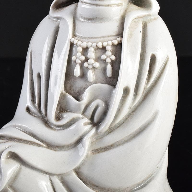 中国 徳化窯白磁 観音菩薩像 C 7889E 白磁観音