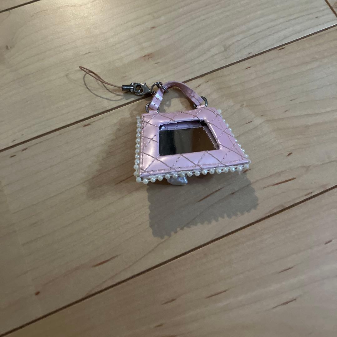 ミニバッグ型ストラップ キティ　キーホルダー　チャーミーキティ　鏡つき　レア