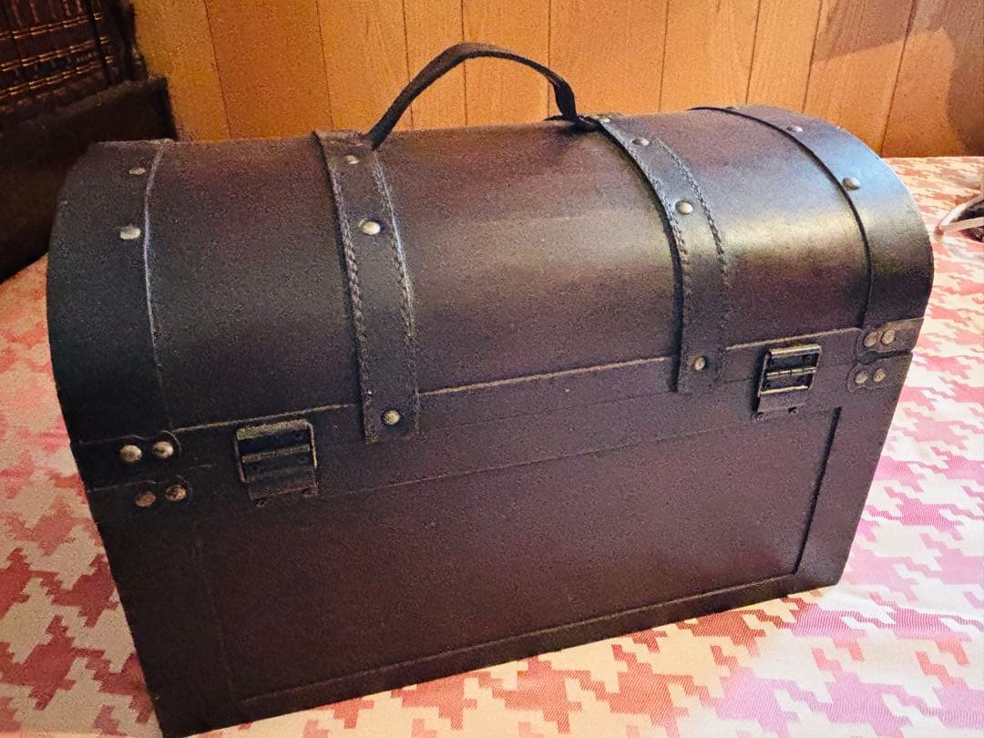 アンティーク風 木製トランクボックス 宝箱風 収納ケース トランク風