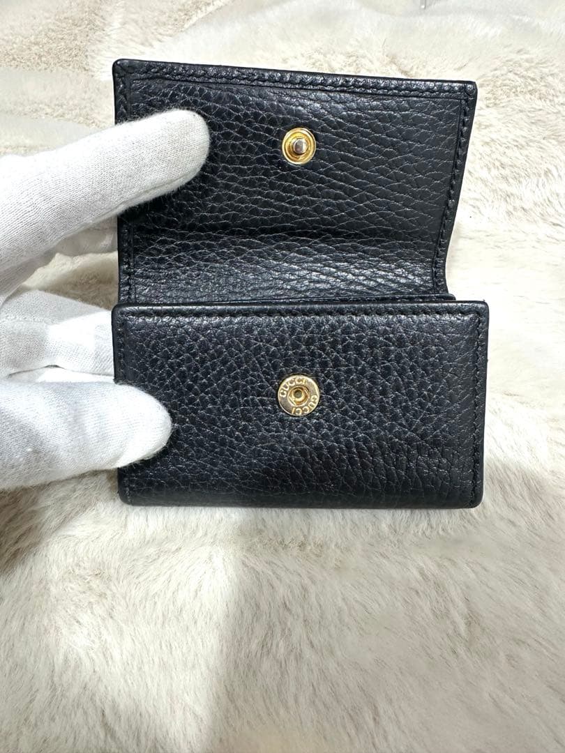 美品 GUCCI キーケース GGマーモント 6連 ブラック レザー