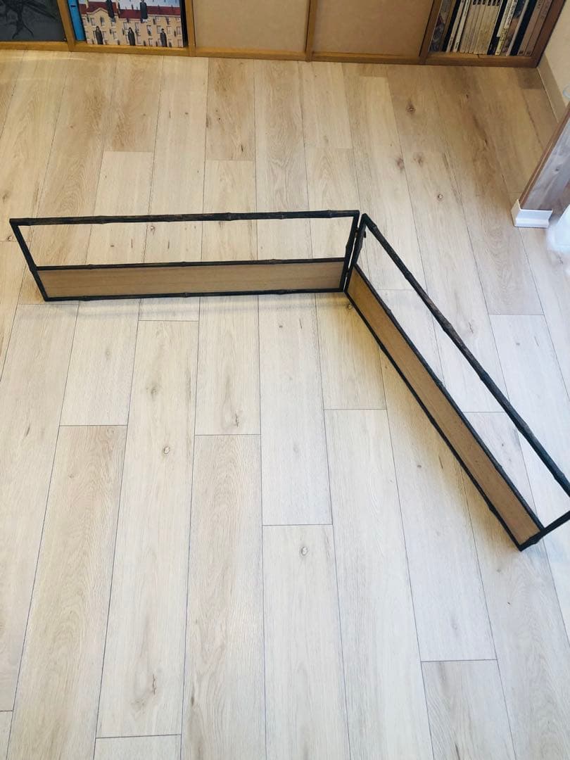 指物師 善州 造 古竹意 炉屏 2枚折 共箱付き 煎茶