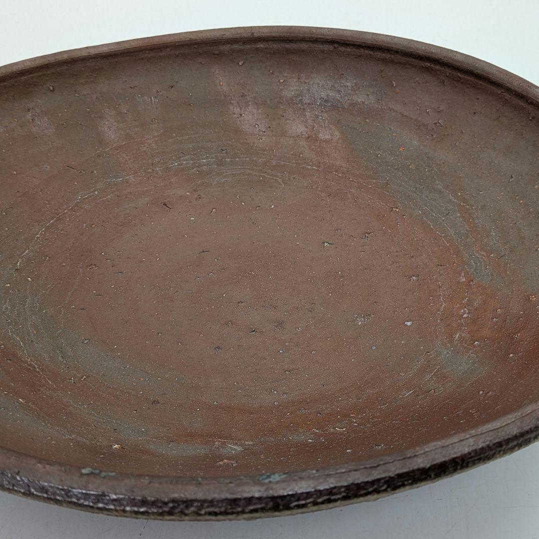 和仁栄幸 備前焼 皿 直径30cm超 食器 緋襷 黄胡麻 黄ゴマ 盛り皿 皿鉢