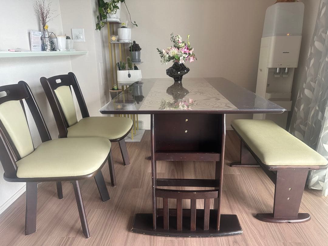 伸長式 ダイニングセット 4点セット 90〜120cm