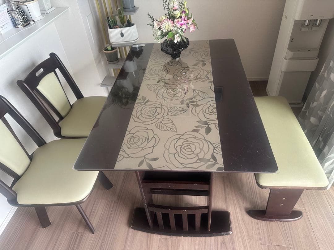 伸長式 ダイニングセット 4点セット 90〜120cm