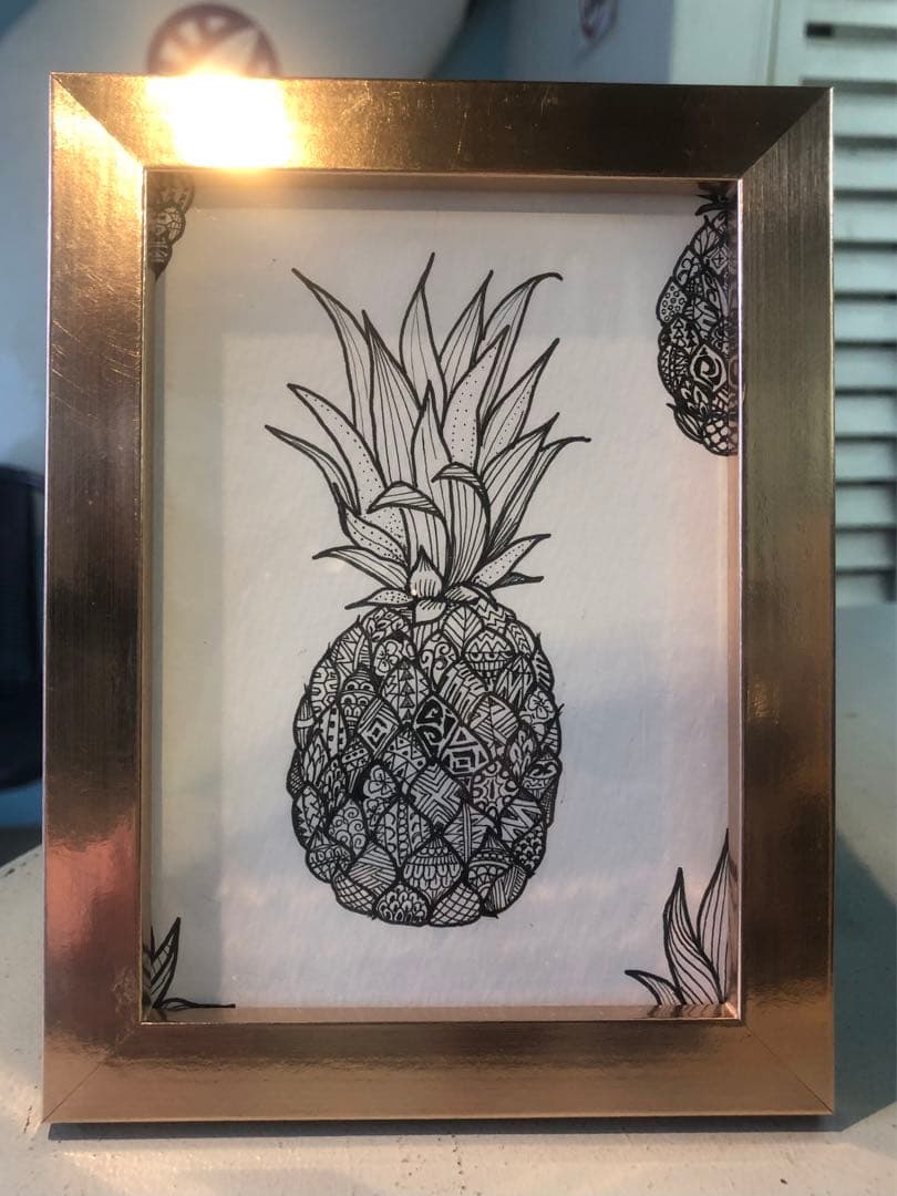 Hawaiian artパイナップルアート ブロンズフレーム - メルカリ