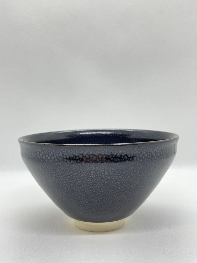 茶道具】天目釉 3代目 諏訪蘇山(諏訪修) 『油滴天目茶碗』 共箱