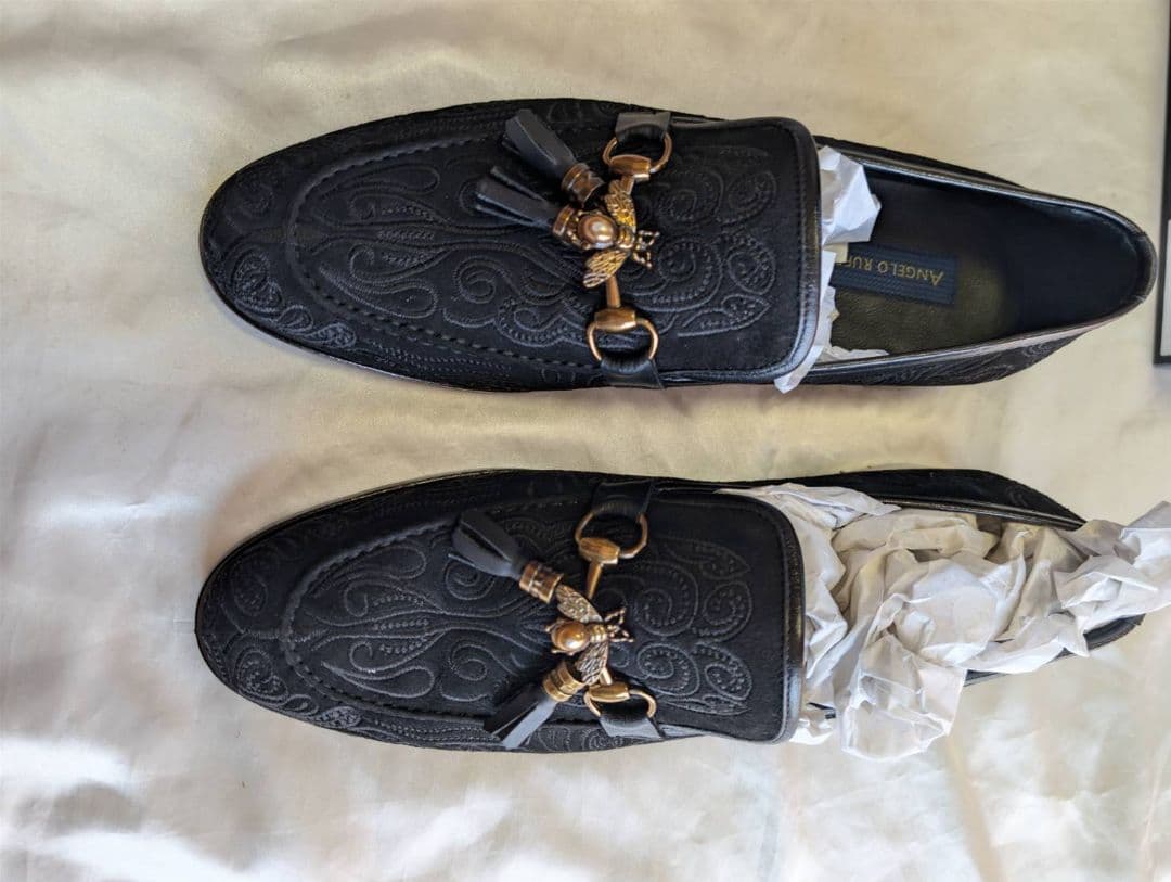 新品未使用　angelo ruffo タッセル　刺繍　シューズ