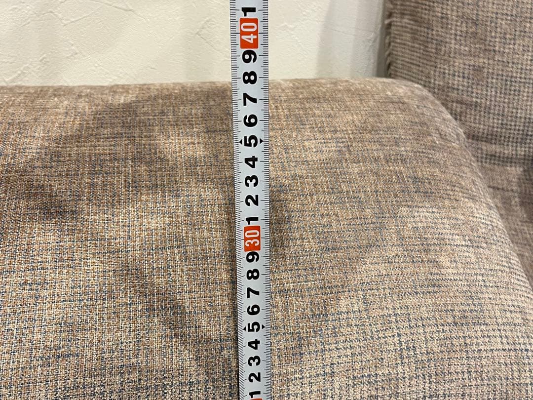 LIVING HOUSE ベージュグレーL字型ソファ （付け替足8本付）