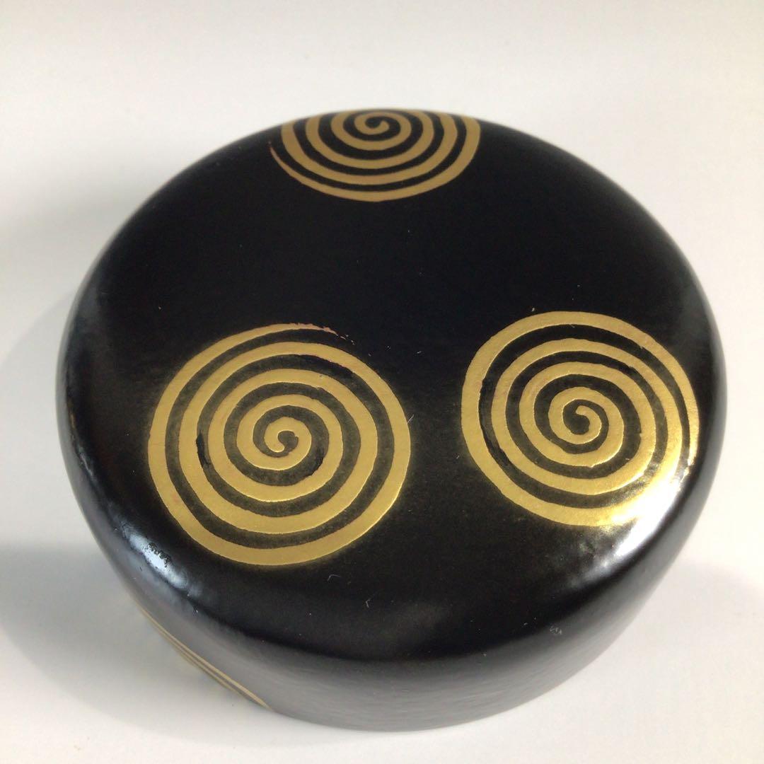 Ｐ４１８　棗　『中林香雪作』『淡々斎好』『渦蒔絵』『中棗』　共箱　茶道具