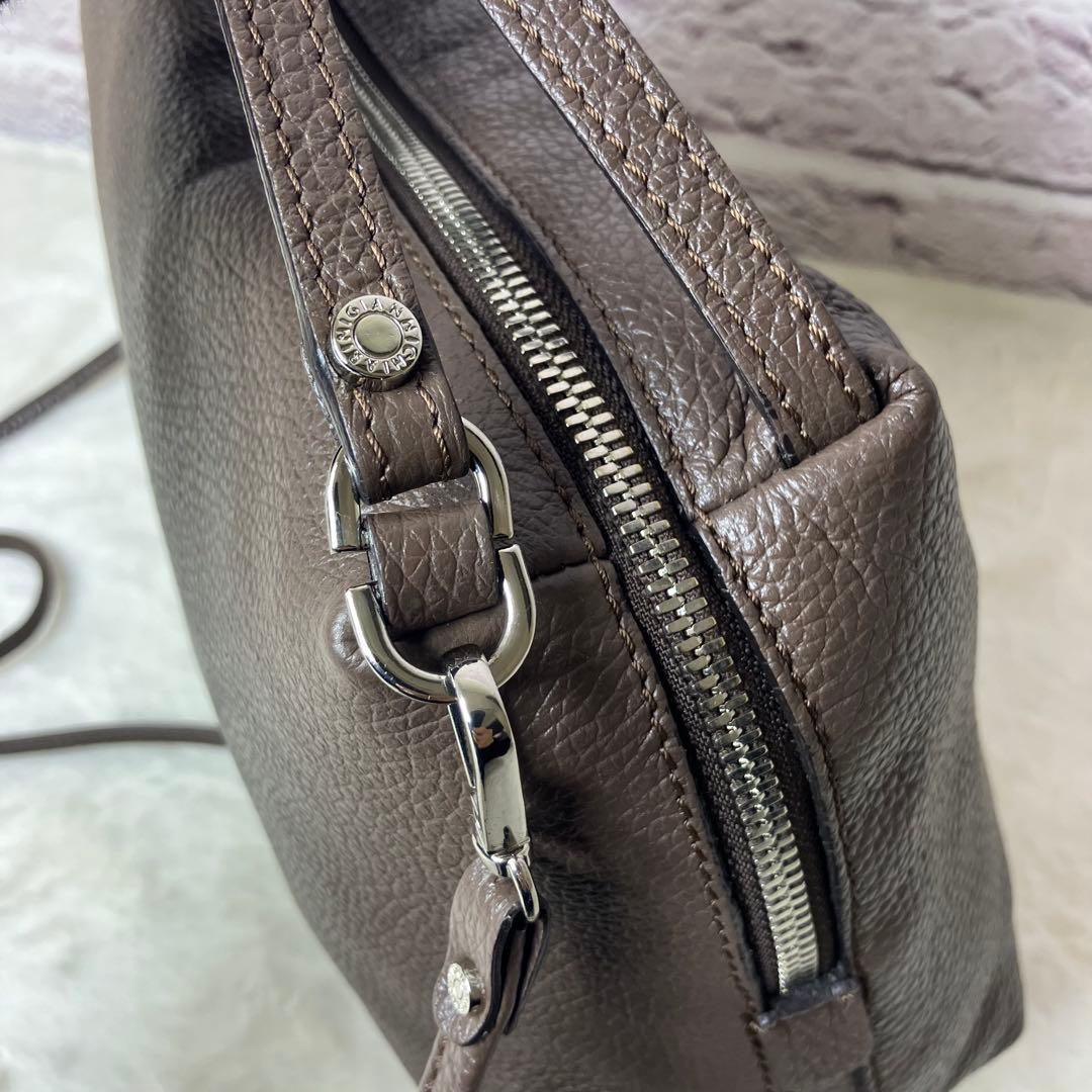 美品✨ジャンニキャリーニ アリファ M 2way シボ革 ショルダーバッグ