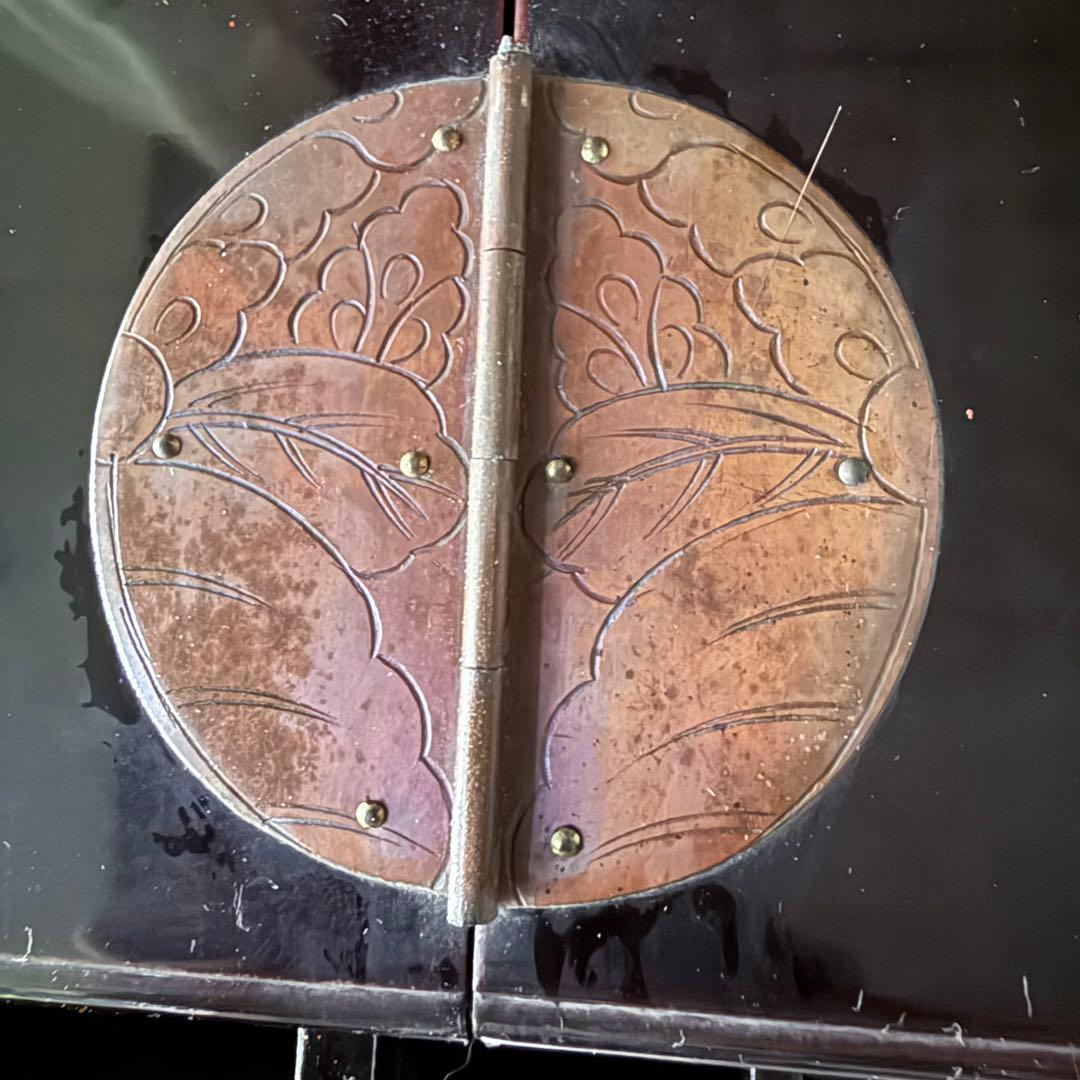 2193様感謝‼️大正浪漫スッゴイへそくり裁縫箱銅金具飾針山付仕込箪笥1竿