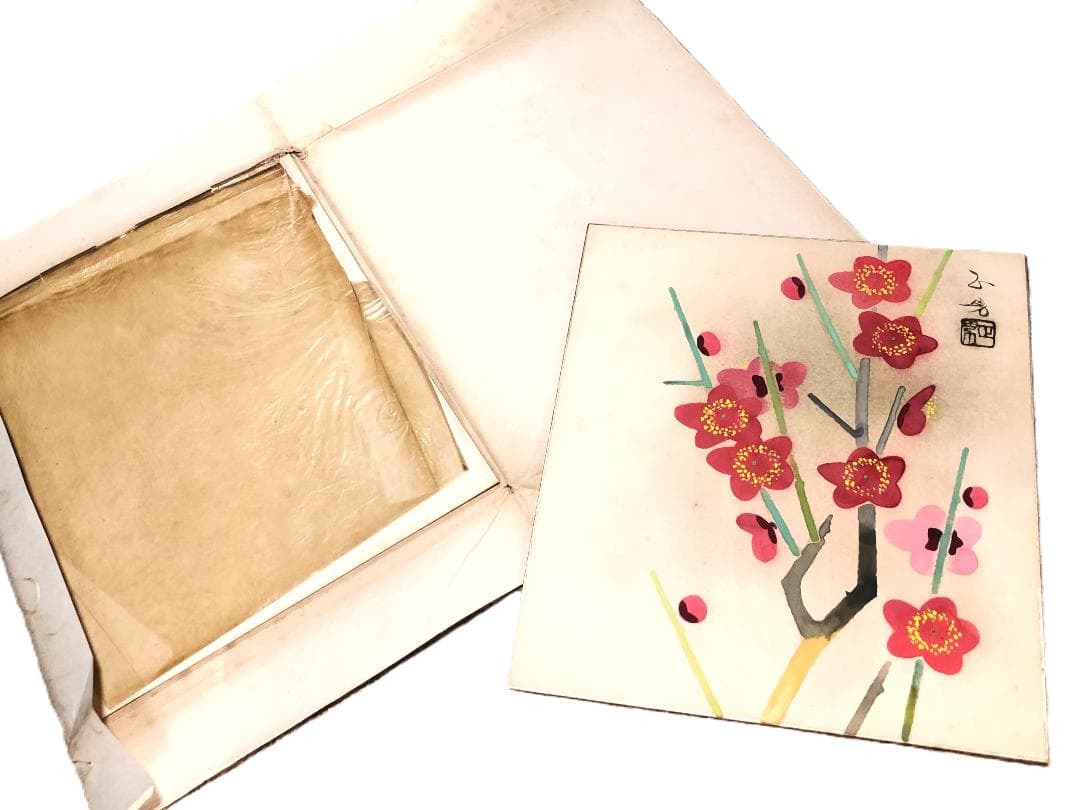 【 関口正男 早春 】　肉筆色紙