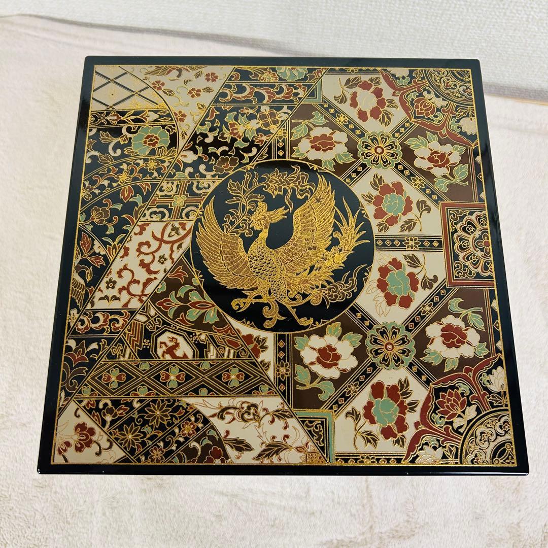 【新品未使用】山中漆器　3段重箱　正倉院風蒔絵重箱　伝統工芸　高級　金彩