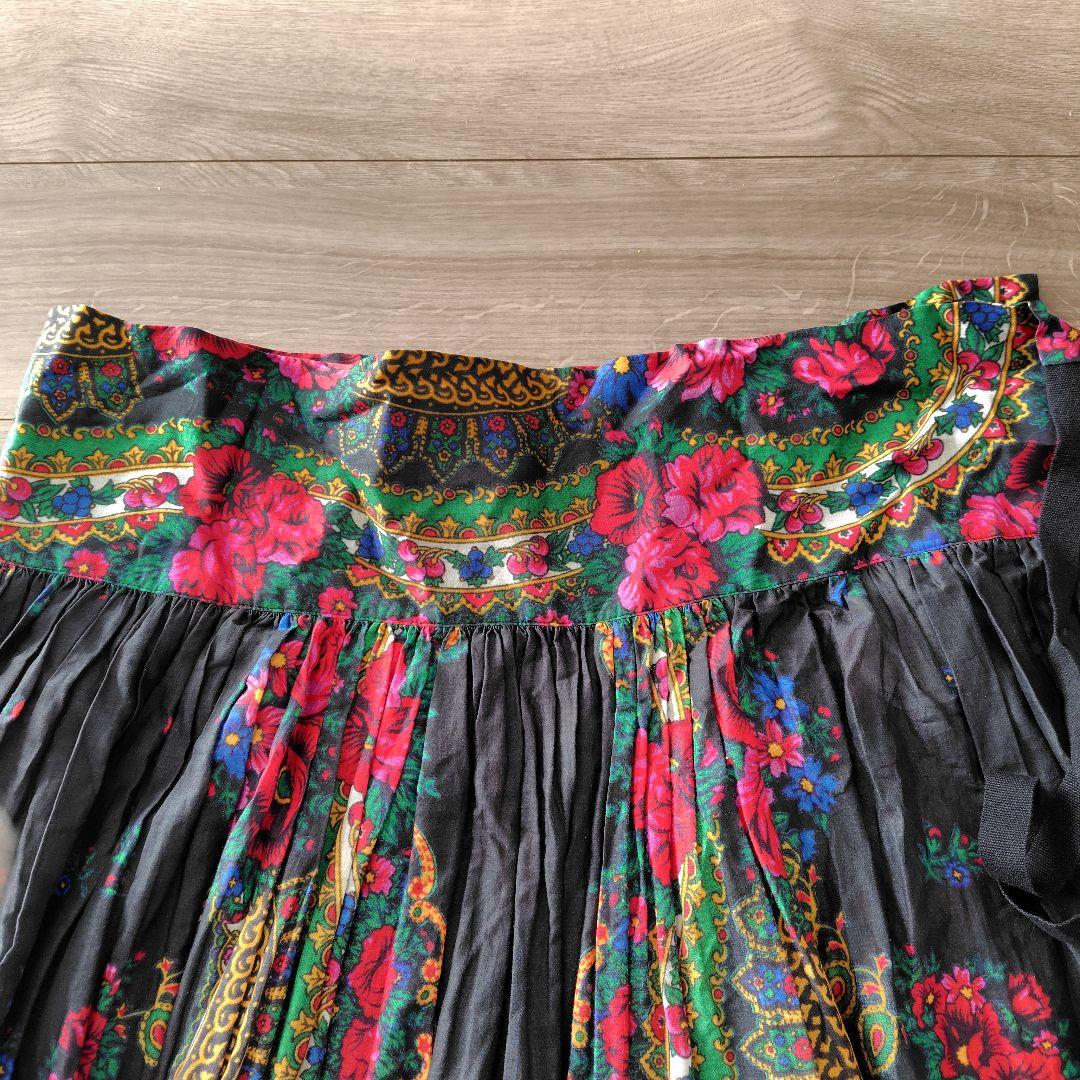 トリココムデギャルソン　花柄巻スカート