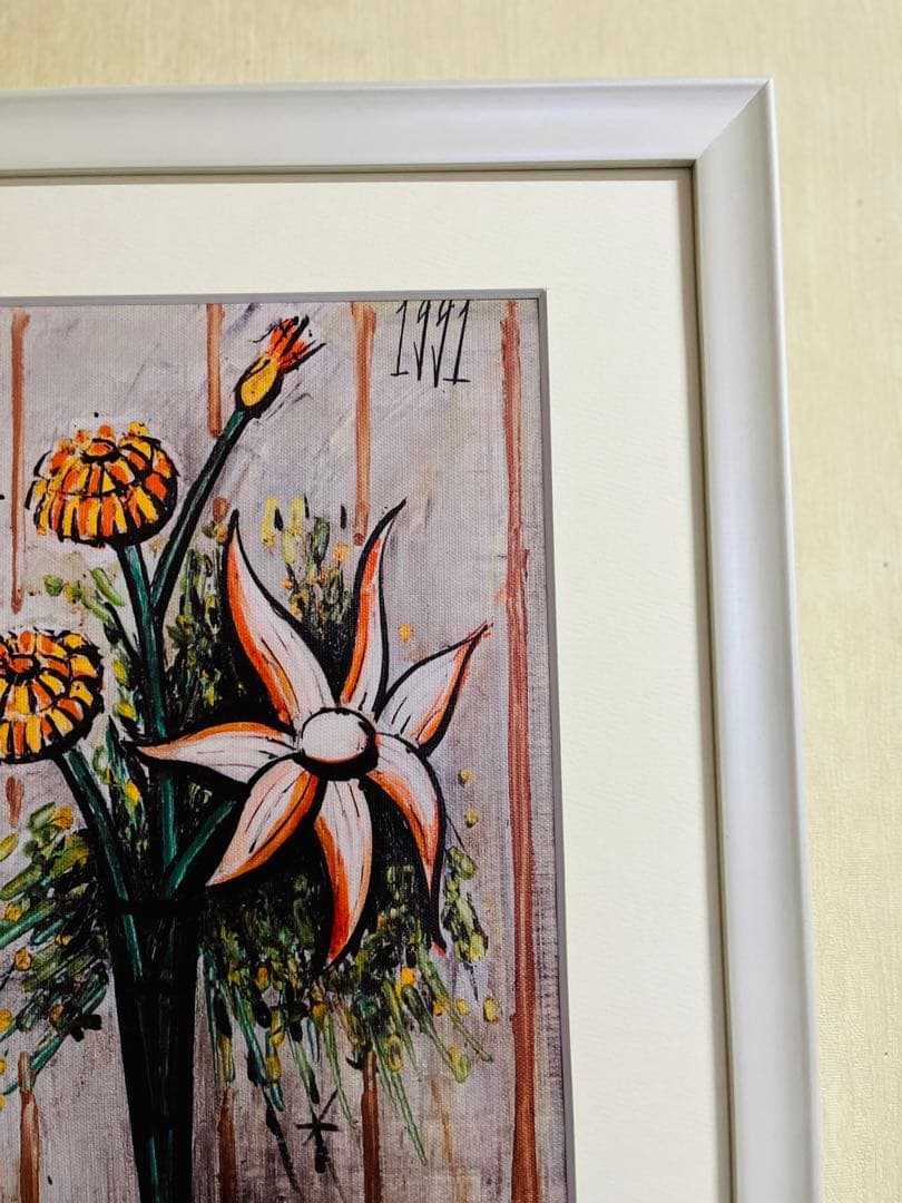 ベルナール・ビュッフェ　<百合ときんせんか>