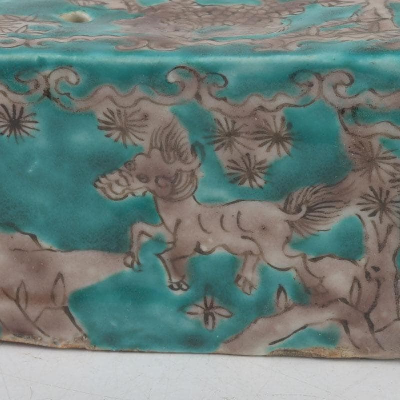 中国 書道具 緑釉 神獣花草文 水滴 V 9595 - winetouritalia.com