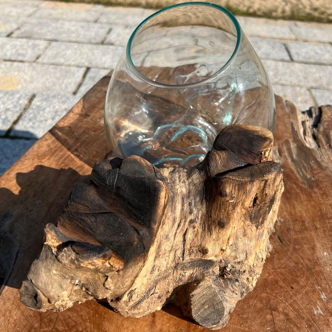 流木ガラスオブジェ大F 花瓶 金魚鉢 ガーデニング フラワーポット 水槽