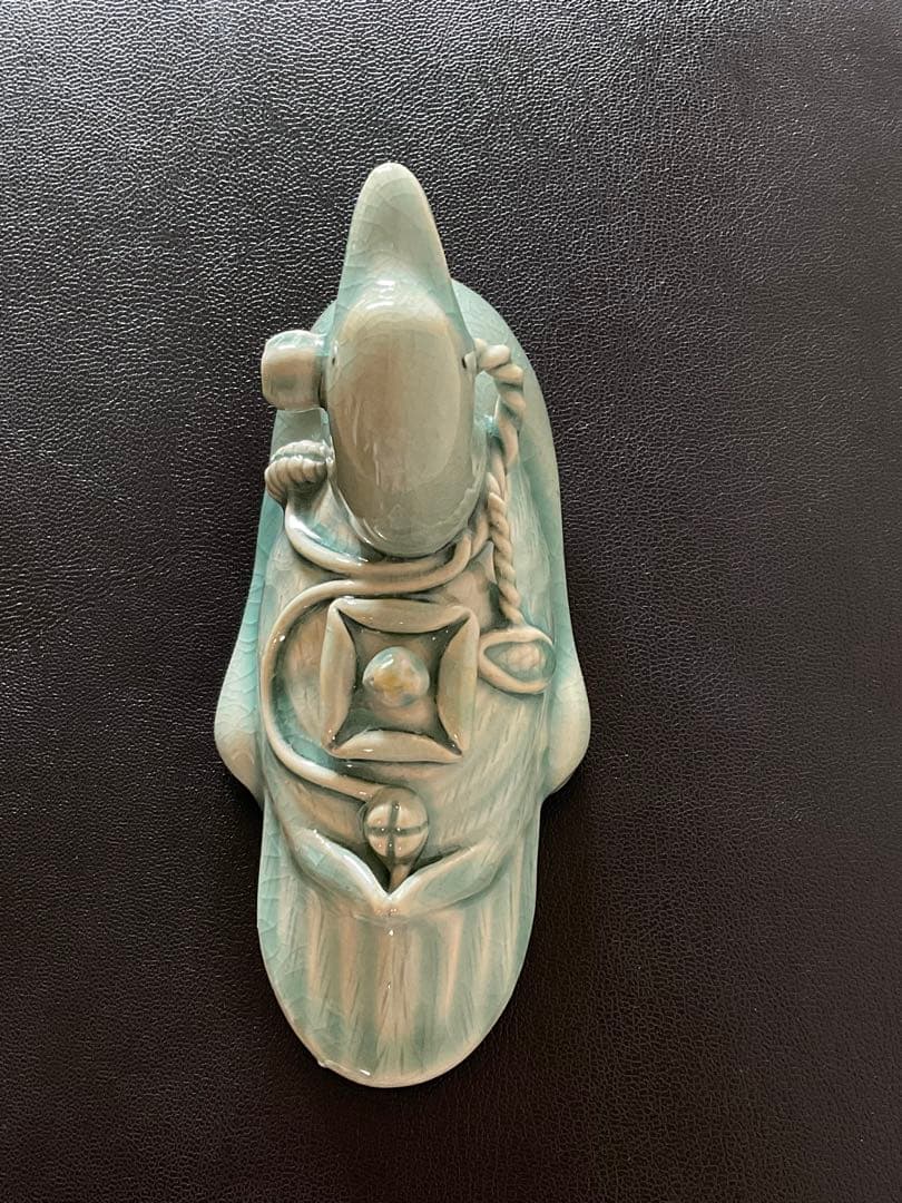 古伊万里 青磁 変形 小皿 豆皿 貝 赤絵 金彩 江戸時代 金直し 金継ぎ 骨董