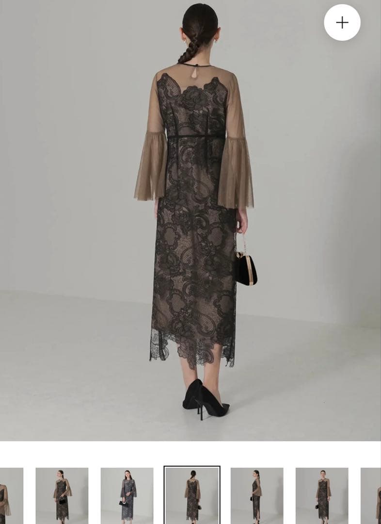 Leja シアープリーツスリーブIラインワンピースドレス オケージョン お呼ばれ