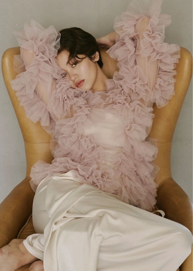 トップス NOTREemor tulle veil tops pink