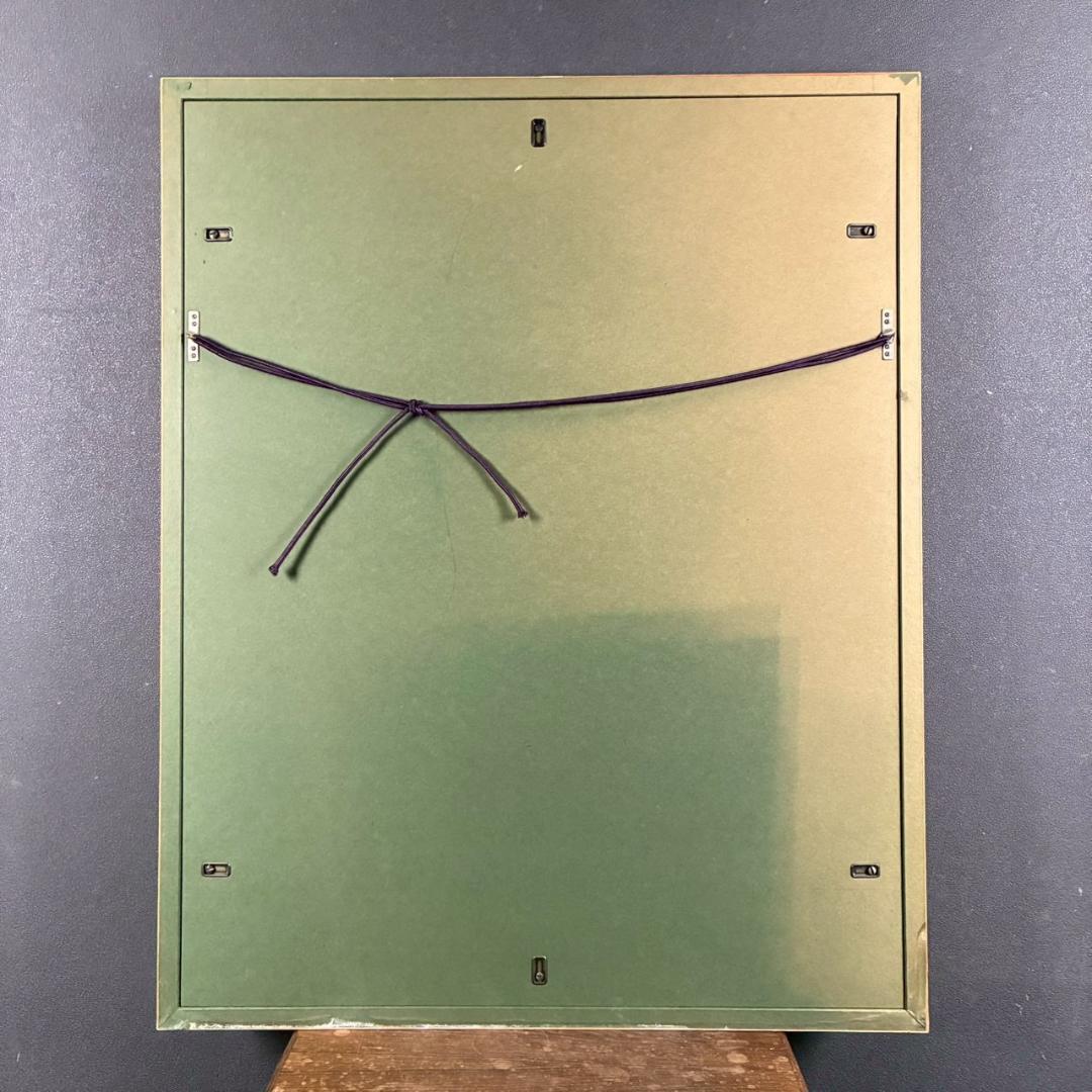 中島千波「ポインセチア」リトグラフ 直筆サイン・落款有 額縁入り