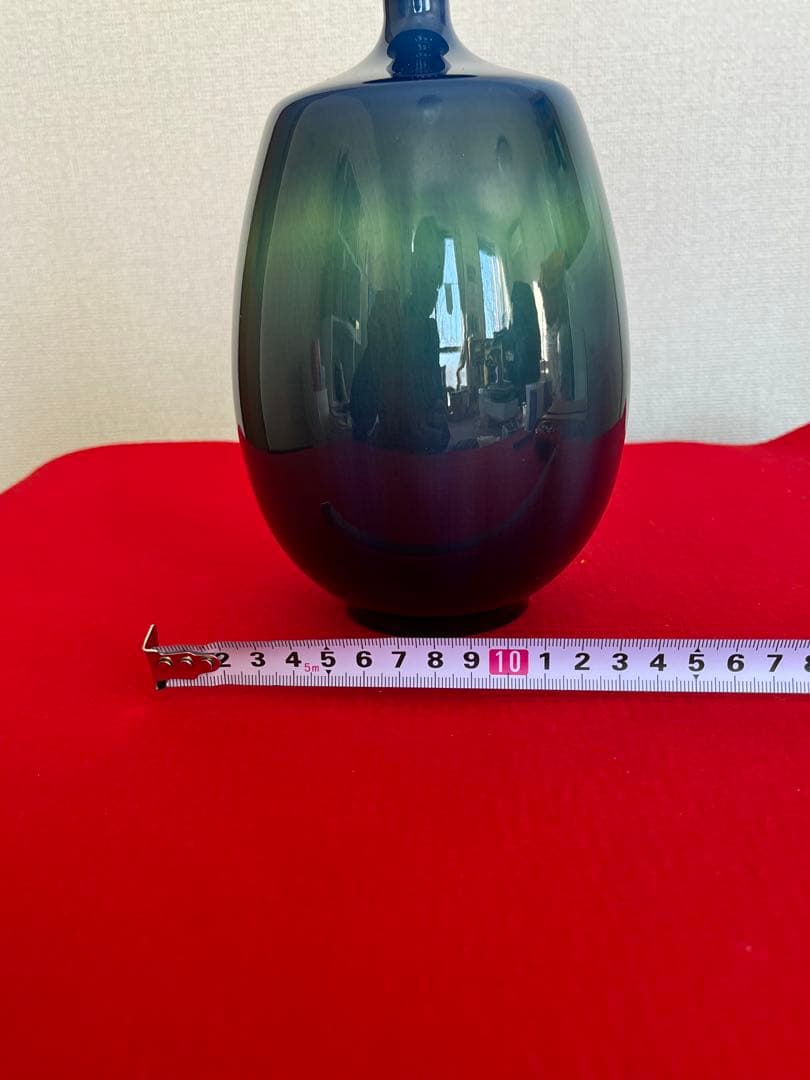 人間国宝 柳雨軒 三代 徳田八十吉 碧明釉 壺 管理T250 共箱