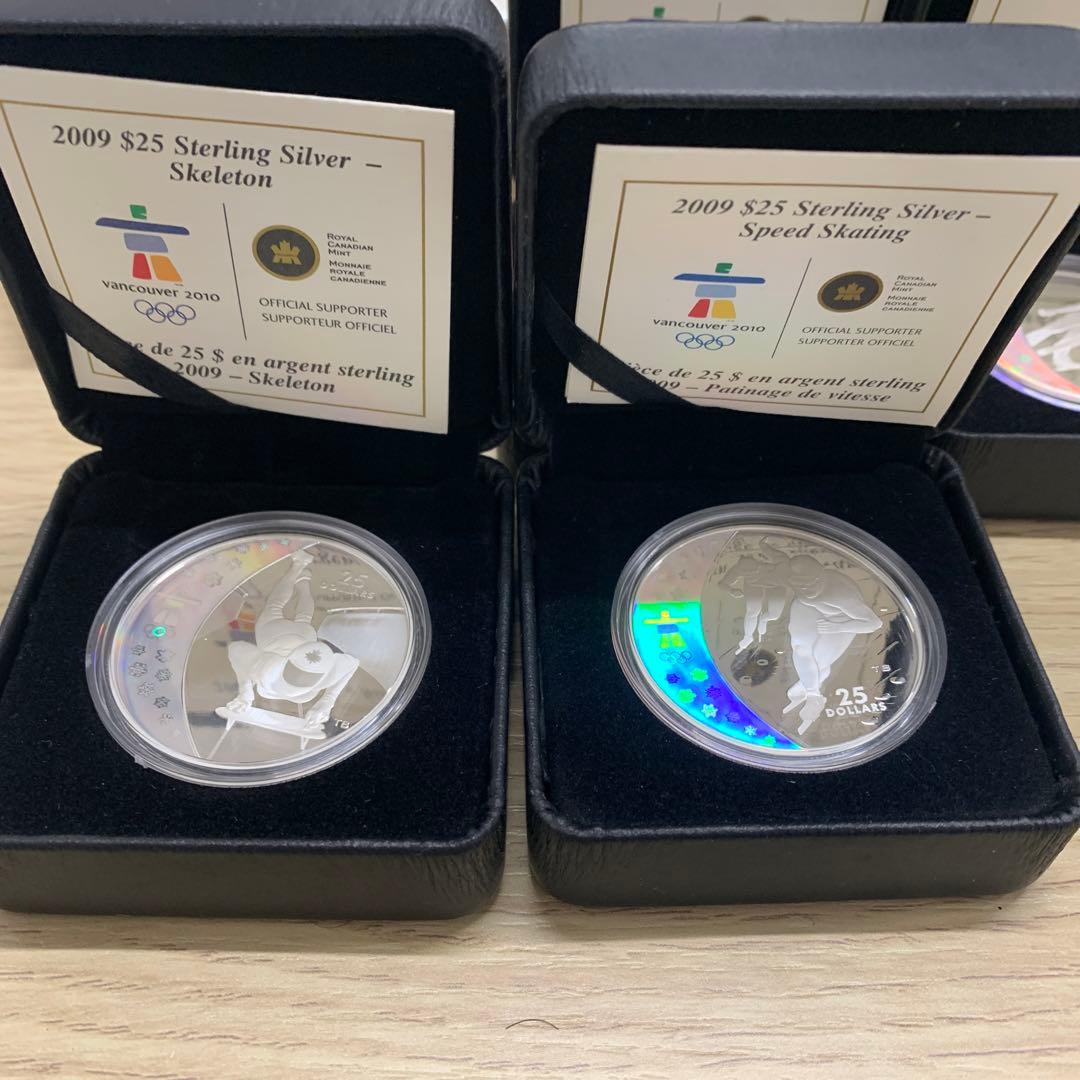 バンクーバー2010オリンピック 公式記念コイン 25ドル ホログラム銀貨 4種