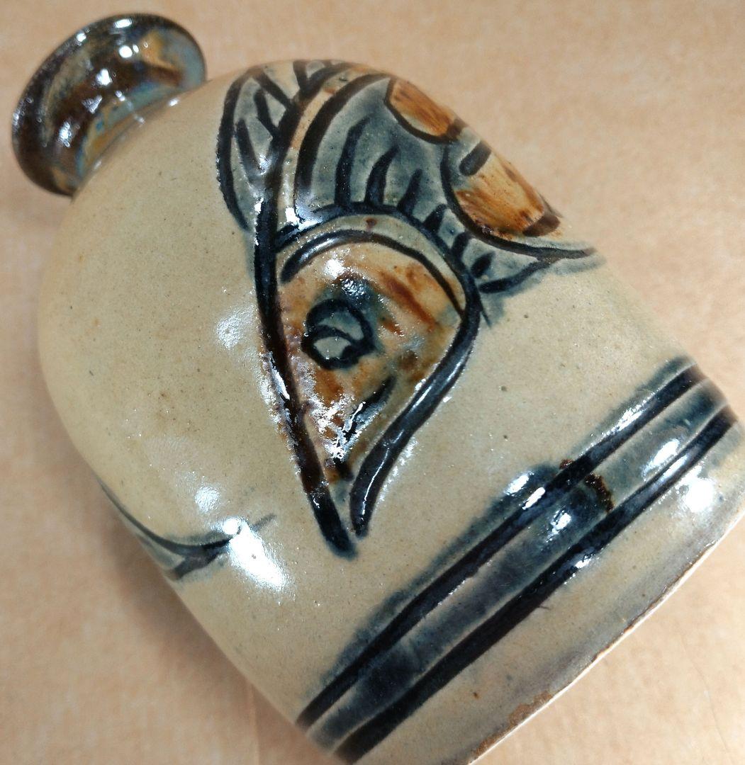 【本物保証】金城次郎 壷屋焼徳利(笑魚,魚) 共箱 栞 人間国宝 壺屋焼 美品