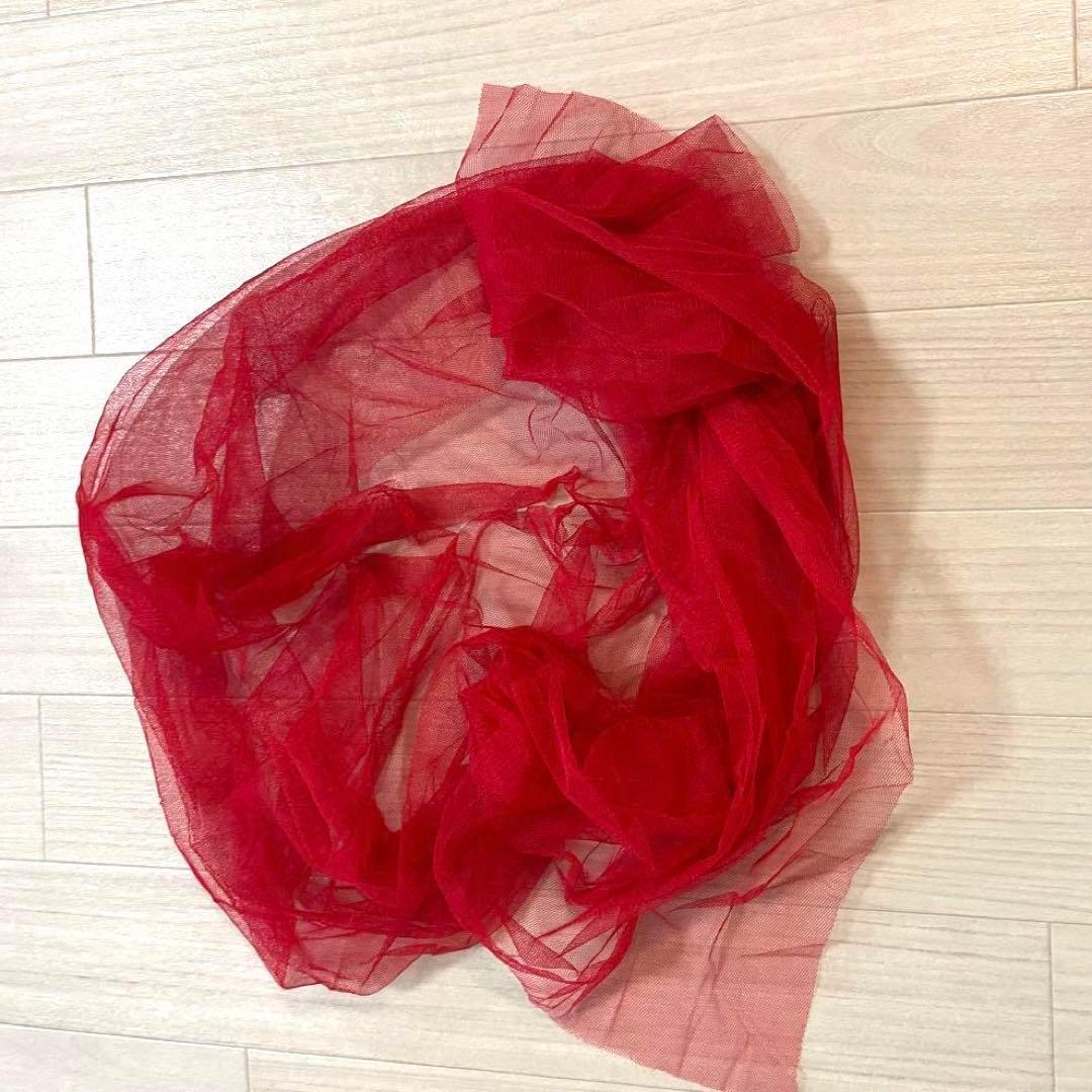 ジェシカマクリントック　パーティドレス　レッド フリル　ストラップレスロングS