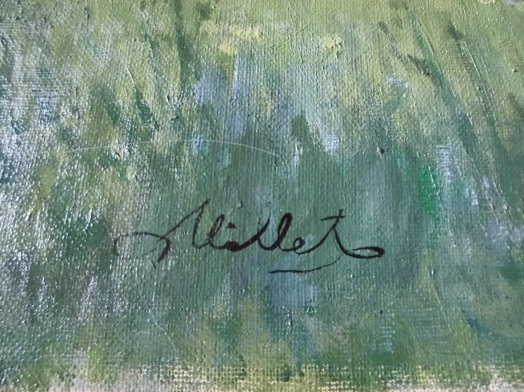 油彩画ミレー　仮題「牛のいる風景」F12サイズ　MUSEE ORSEYシール