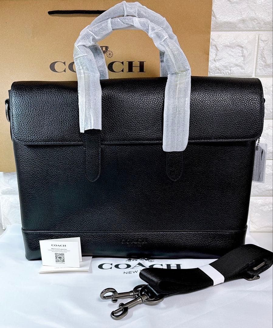 【新品・未使用】コーチ ビジネスバッグ 2way ハミルトン レザー 黒