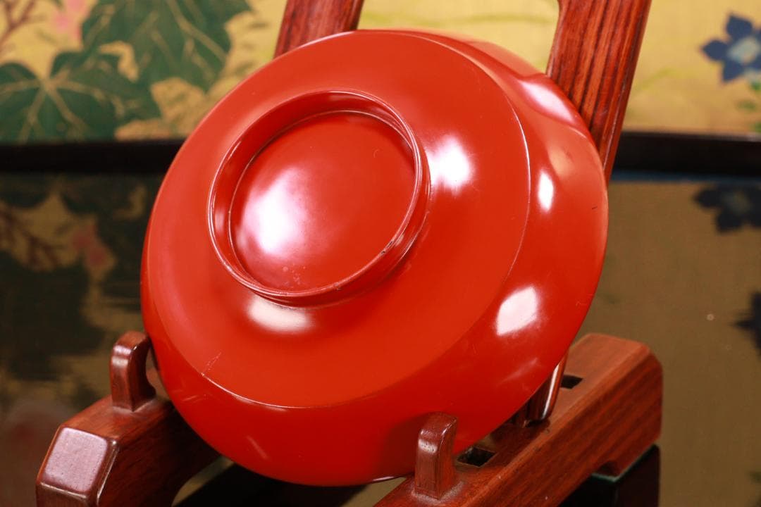 時代輪島塗 草花蒔絵 吸物椀 十客 木製 茶道具 懐石 菓子 BJ134