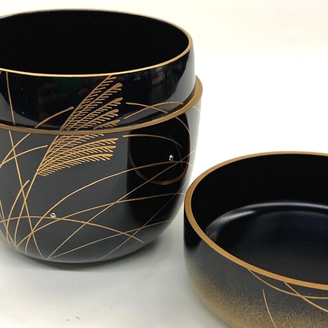 中棗 金ぼかし 武蔵野 蒔絵】前田清峰 共箱 美術品・アンティーク