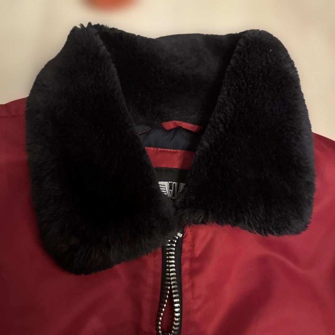 DENIM レッドファー襟ジャケット Mサイズ