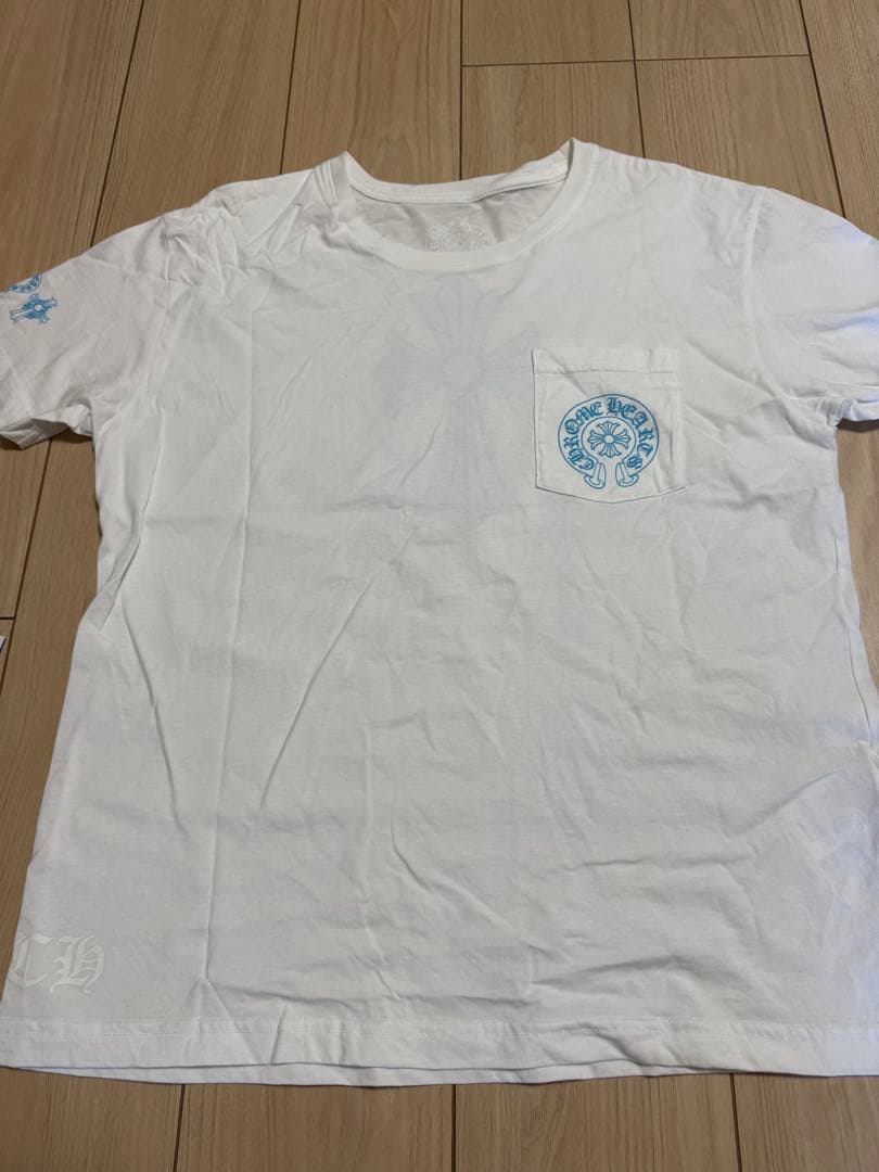 クロムハーツ ブルー セメタリークロス ポケットTシャツ S