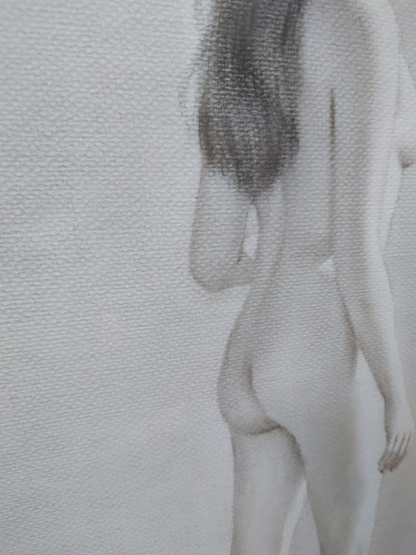 人見友紀 「ラフ」真筆 絵画 鉛筆画 裸婦 裸婦画