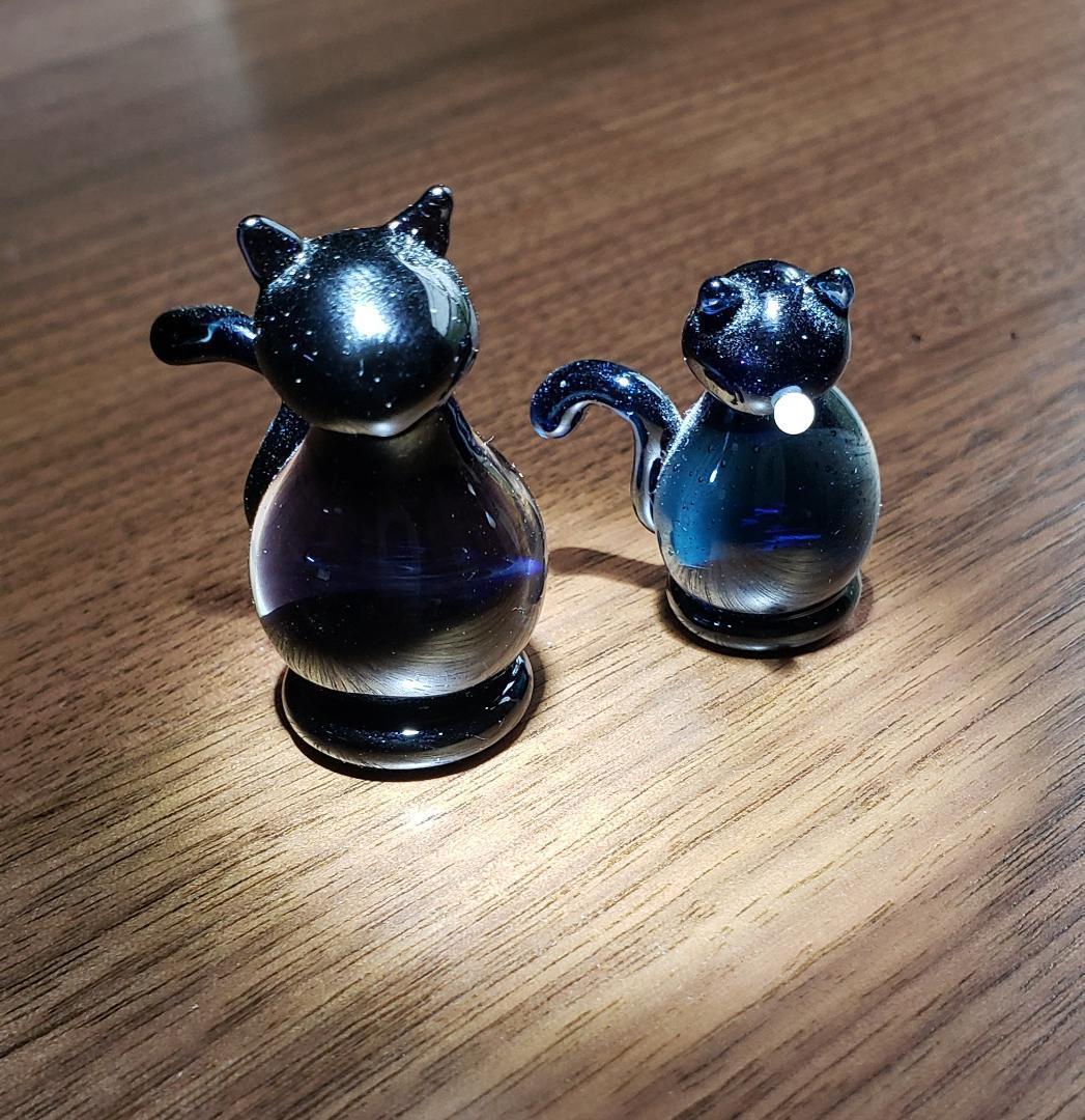 宇宙 ガラスの猫（ペア）