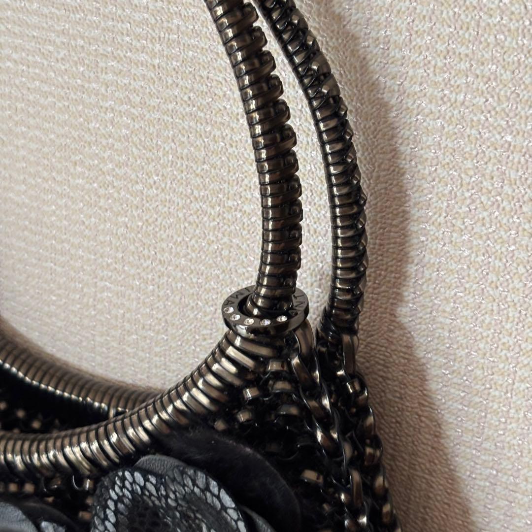 【美品】アンテプリマ　花　フラワー　ミニバック　黒　ブラック