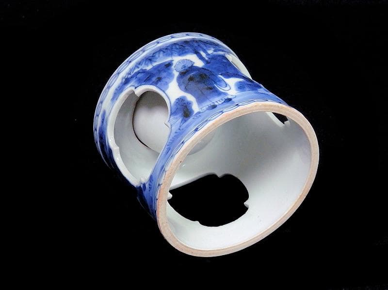 古伊万里　染付　七賢人の図　大振盃台　D351AS-fbhc