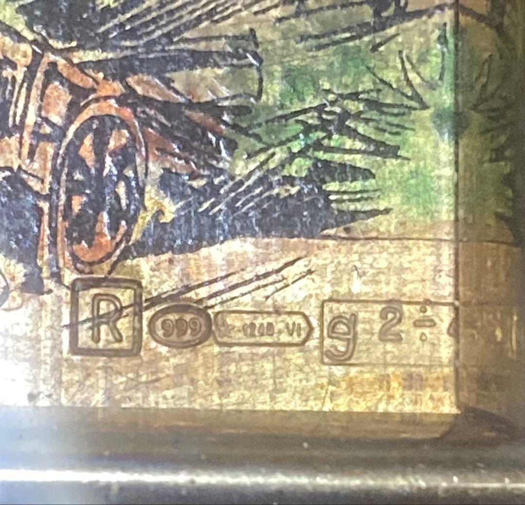 ジャンク品 刻印あり イタリア製 壁掛け 額装アート 詳細不明