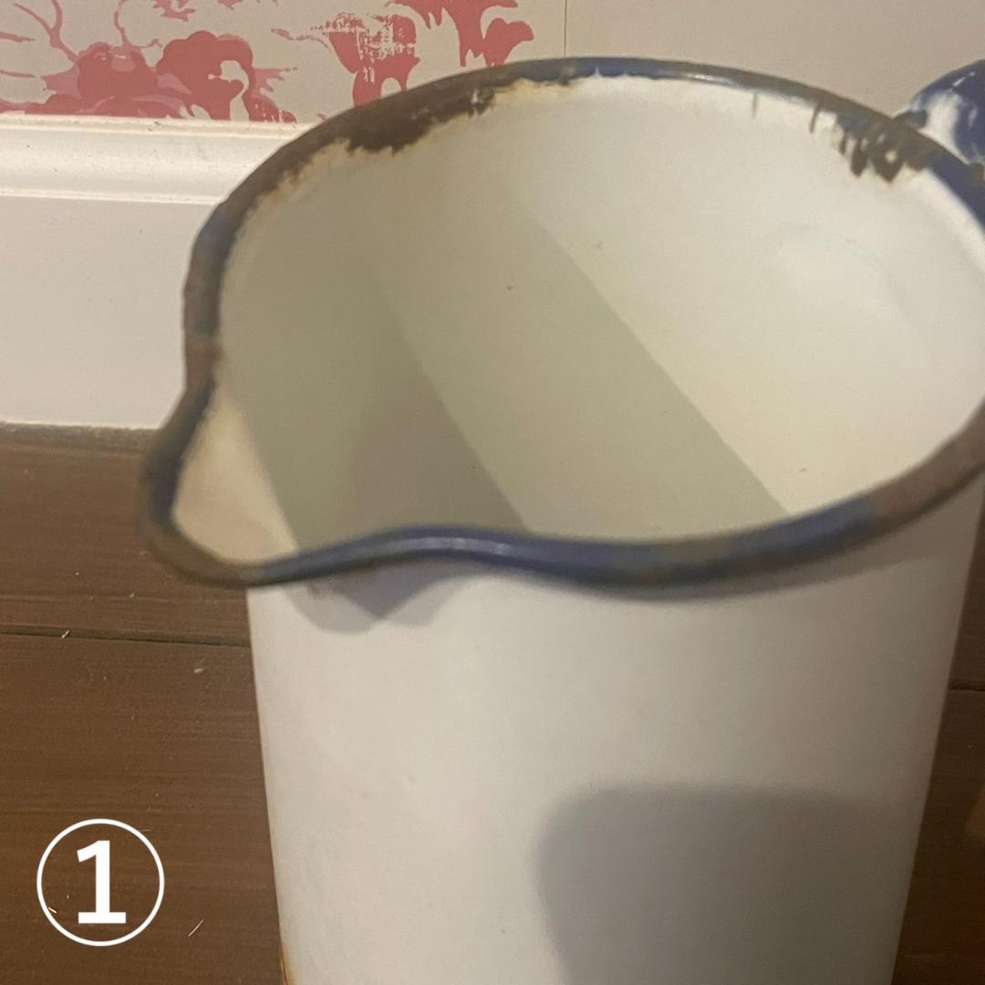 イギリスアンティーク ホーロー ジャグ 3個 ブロカント 蚤の市